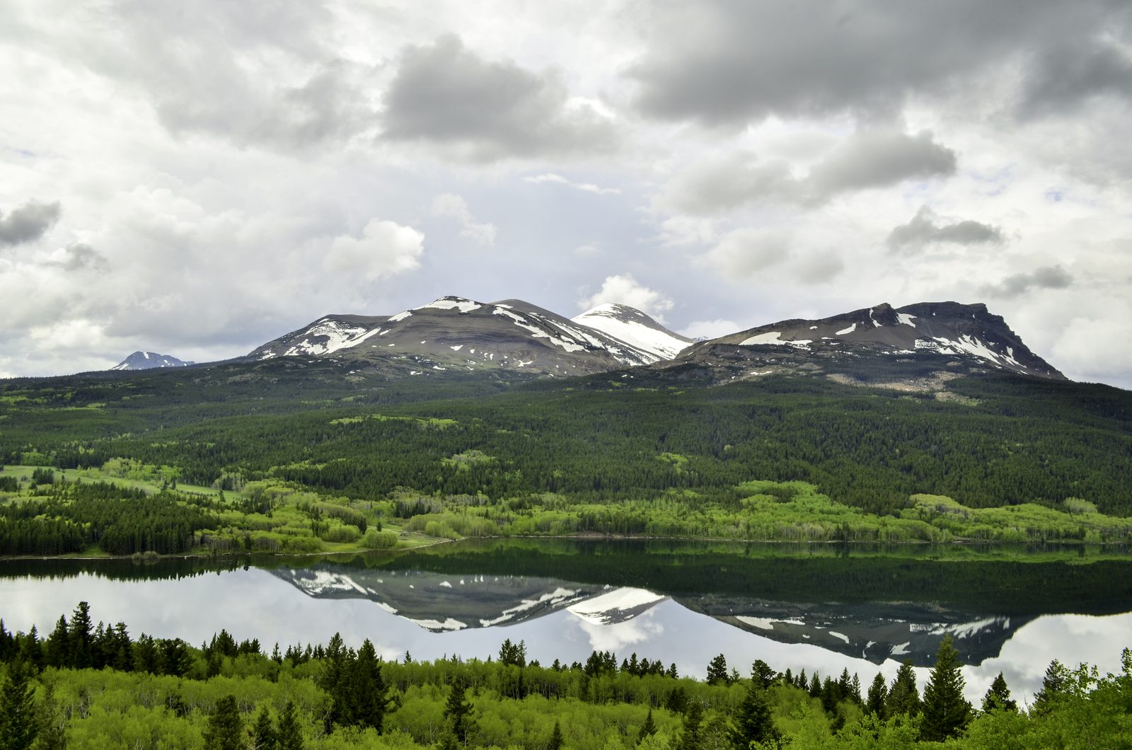 Berge und See im Glacier National Park